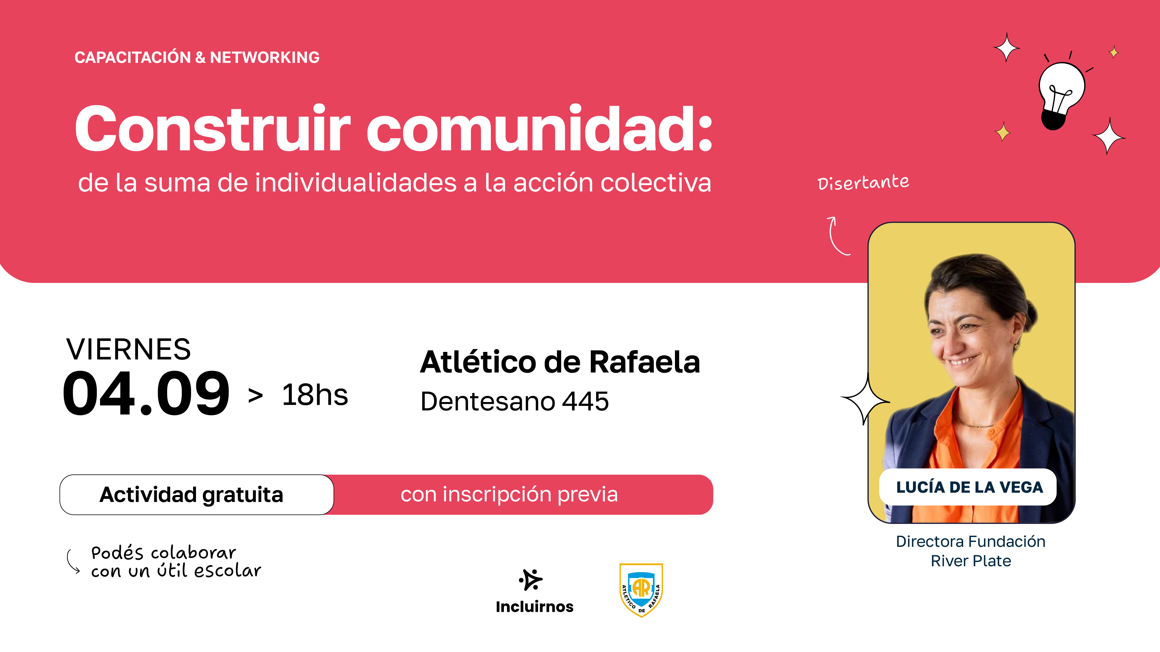 Lucía De La Vega disertará en Rafaela sobre inversión social, deporte y desarrollo comunitario